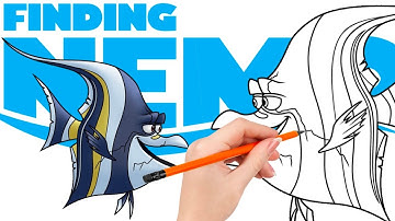 How to draw Gill, the leader of the tank gang - Finding Nemo