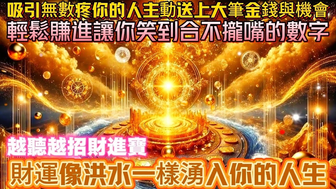 吸引無數疼你的人主動送上大筆金錢與機會｜輕鬆賺進讓你笑到合不攏嘴的數字｜越聽越招財進寶｜財運像洪水一樣湧入你的人生｜吸引力法則調頻能量音樂