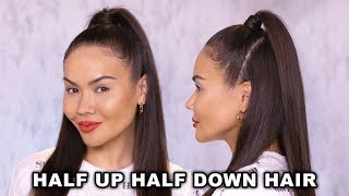 HOW TO HALF UP HALF DOWN HAIR TUTORIAL | Maryam Maquillage