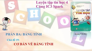 Tin học 4 - Chủ đề 19: Cơ bản về bảng tính (Lí thuyết)