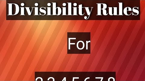 Divisibility Rules(Part 1)