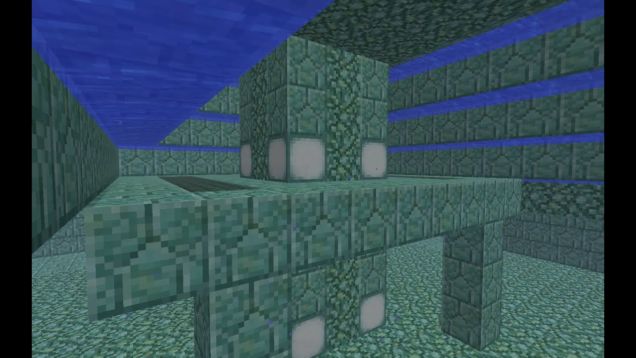 Minecraft Ocean Monument, Part 14: Draining the pillar-platform wing - YouTube