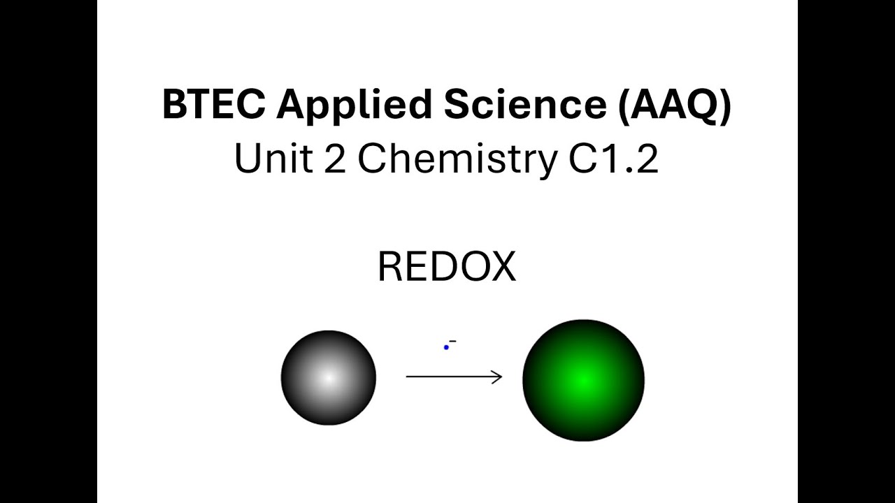 BTEC Applied Science AAQ Unit 2 Chemistry: Redox reactions