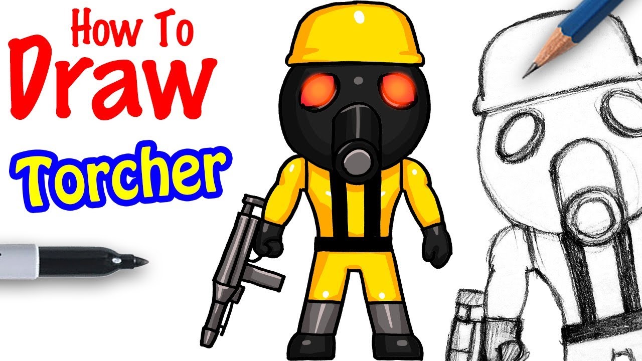 How To Draw Torcher Roblox Piggy Youtube