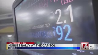 Nurses rally at the State Capitol in Raleigh