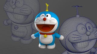 Doraemon 3D modeling in Maya