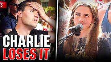 "Please Shut Up I Am Talking" Girl Gets Triggered by Charlie Kirk (2024)