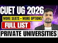 CUET UG 2026 Participating Private Universities 🔥 Full List | Courses, Fees &amp; Admission Scope