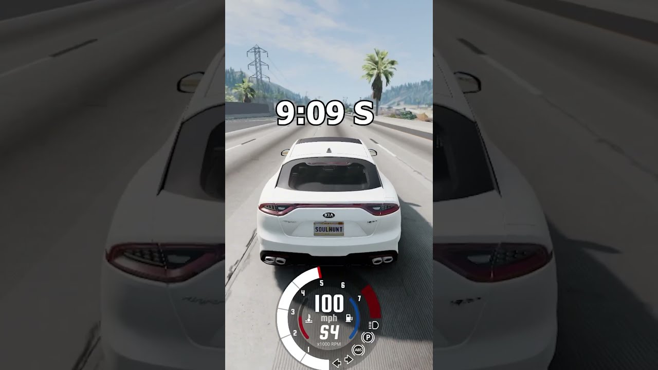 KIA Stinger 0 100 Km H Crash Break Car 100km Shorts Gaming Testcar Testspeed