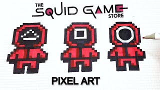 Squid Game - Pixel Art - How To Draw 鱿鱼游戏像素艺术
