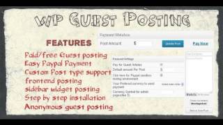 Preview WordPress Guest Posting Plugin WordPress