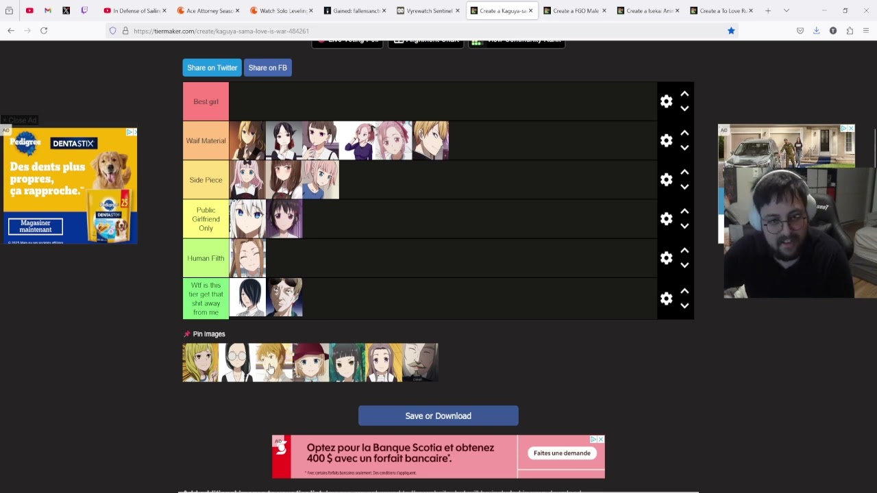 Kaguya Sama tierlist