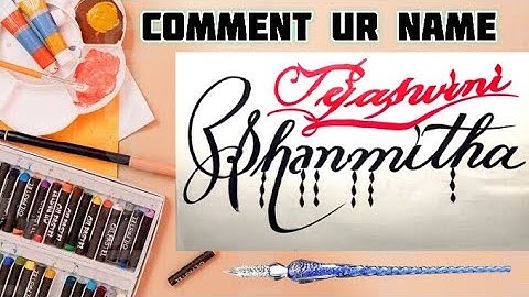 Shanmitha Tejaswini Name Signature Calligraphy Status | How to Draw, Cursive Calligraphy