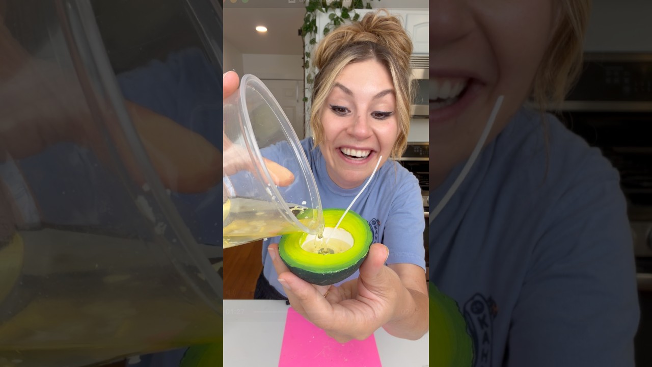 i transformed an avocado into a candle! 🥑