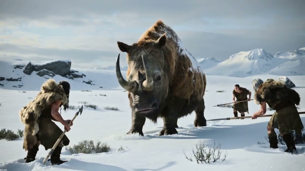 Wollnashorn-Jagd – Eiszeit Überlebensgeschichte | Prähistorische Cinematic StoryDeutsch Version
