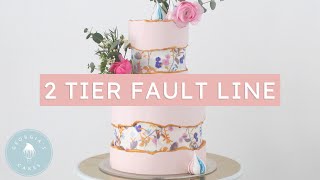 2 Tier Fault Line Cake with Edible Paper | Georgias Cakes