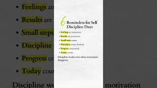 6 Reminders for Self Discipline #quotes #mindset #motivational #selfgrowth #psychology #success