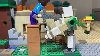 Lego Minecraft stop motion Steve defeats the raid ￼