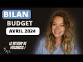 Bilan budget avril 2024  quelques imprvus mais un bon mois