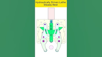 Hydraulically Driven Lathe Steady Rest  #machine #manufacturing #mechanism #engineering #automation