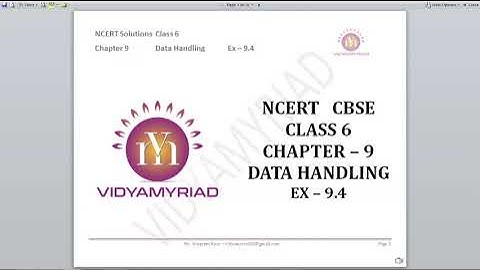 Class 6 II Chapter 9 II Data Handling II Ex 9.4 II Ncert Solutions II Vidya Myriad II