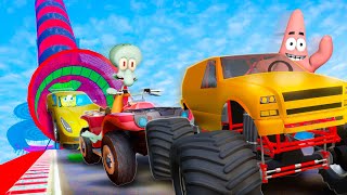 SpongeBob DESTROYS the Competition in GTA V Stunt Race!