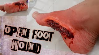 OPEN FOOT WOUND SPECIAL FX MAKEUP using DIY SCAR WAX