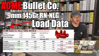 ACME Load Data: 9 mm 145 gr RN‑NLG — Chrono, Groups & Powder Tests