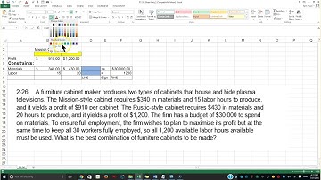 LP Word Problem Using Solver