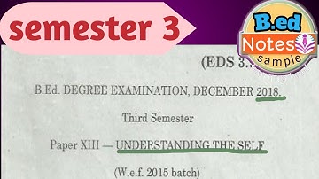 ANU 3rd sem understanding the self question paper