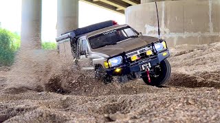 1/10 Scale TOYOTA LC80|Hilux Xtra cab camper Off-road Driving 4X4 RC Car Miniature within Miniature