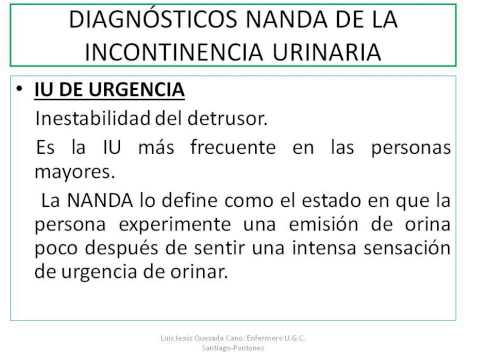 incontinencia urinaria funcional nanda