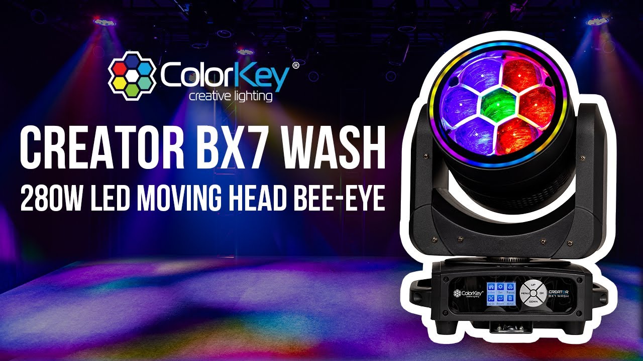 ColorKey Creator BX7 Wash | 280W LED Moving Head Bee-Eye - YouTube