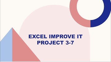 Office Management: Excel Improve It Project 3-7