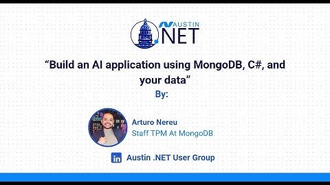 .NET at NOON: Build an AI application using MongoDB, C#, and your data