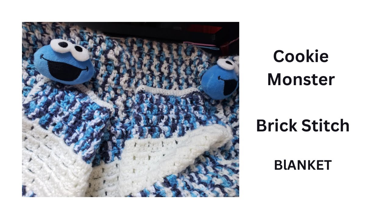 cookie monster brick blanket part 1 crochet tutorial - YouTube