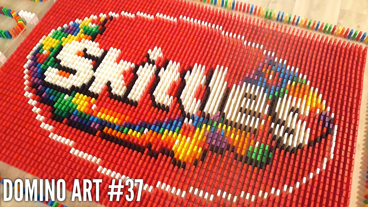 SKITTLES LOGO MADE FROM DOMINOES | Domino Art #37 SKITTLES LOGO MADE FROM DOMINOES | Domino Art #37