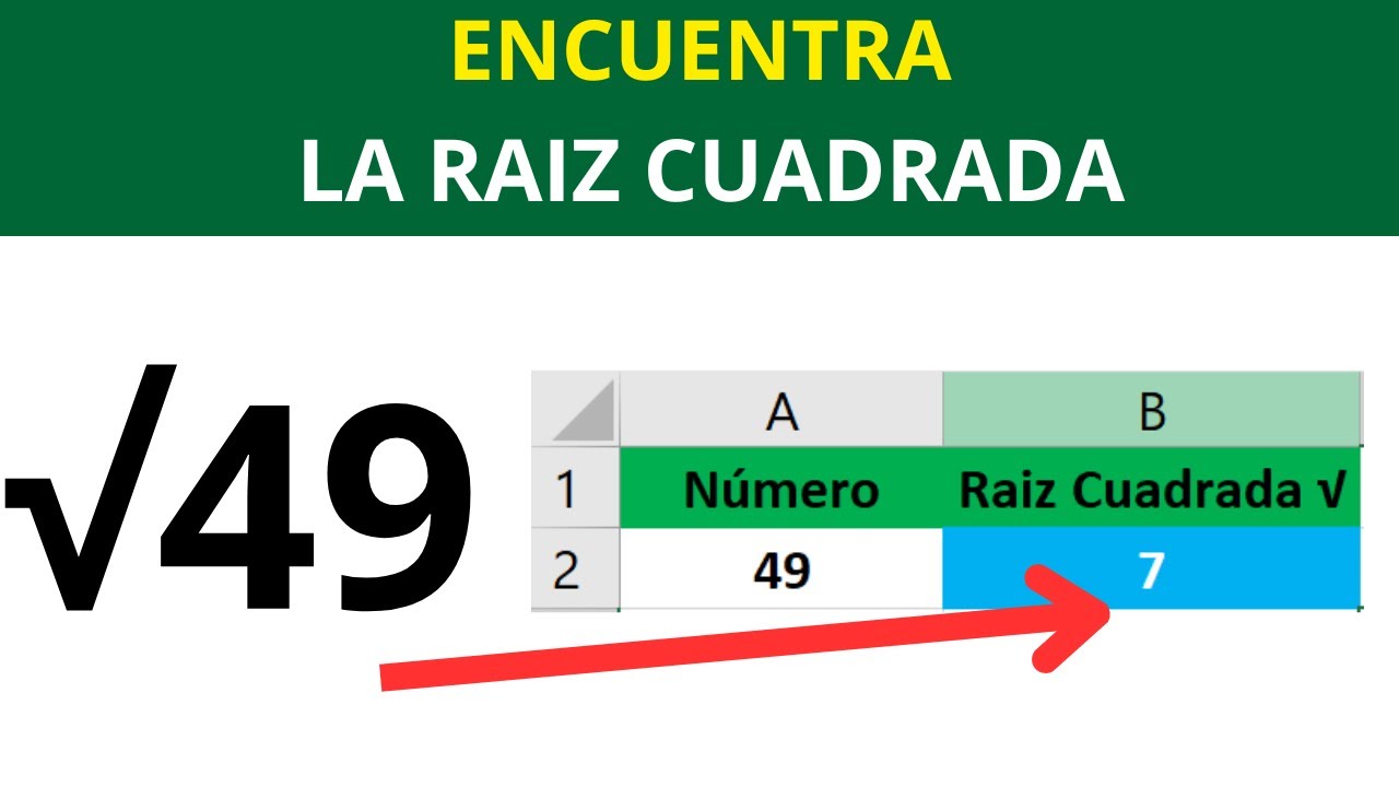 como Sacar o Calcular la RAIZ CUADRADA de un numero en Excel ️🥇😱 - YouTube