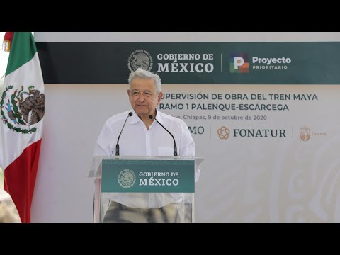 Supervisión de obra del Tren Maya, desde Palenque, Chiapas