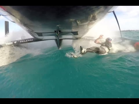 Man overboard: the longest two seconds... (ORACLE TEAM USA)