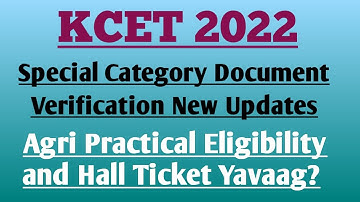 Agri Practical Hall Ticket? Agri Quota Eligibility List? Special Category Documents Verification