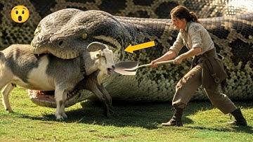 Brave Rescue Team Saves Goat from Giant Python Attack | Incredible Animal Rescue! #animals #cute