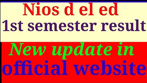 Nios d el ed result and new update in official website