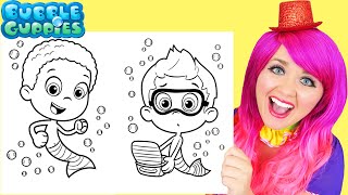 Coloring Bubble Guppies | Goby, Nonny & Gil | Markers