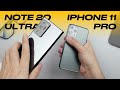 Galaxy NOTE 20 ULTRA vs iPhone 11 Pro! Battle! Kim g'olib bo'ladi?