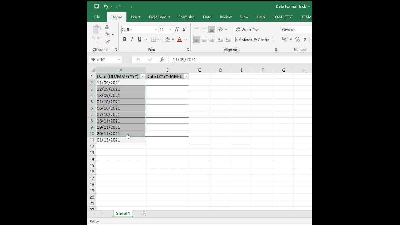 How to Solve Date Format problem in Excel ? Change DD/MM/YYYY to YYYY-MM-DD in Excel | Excel Trick