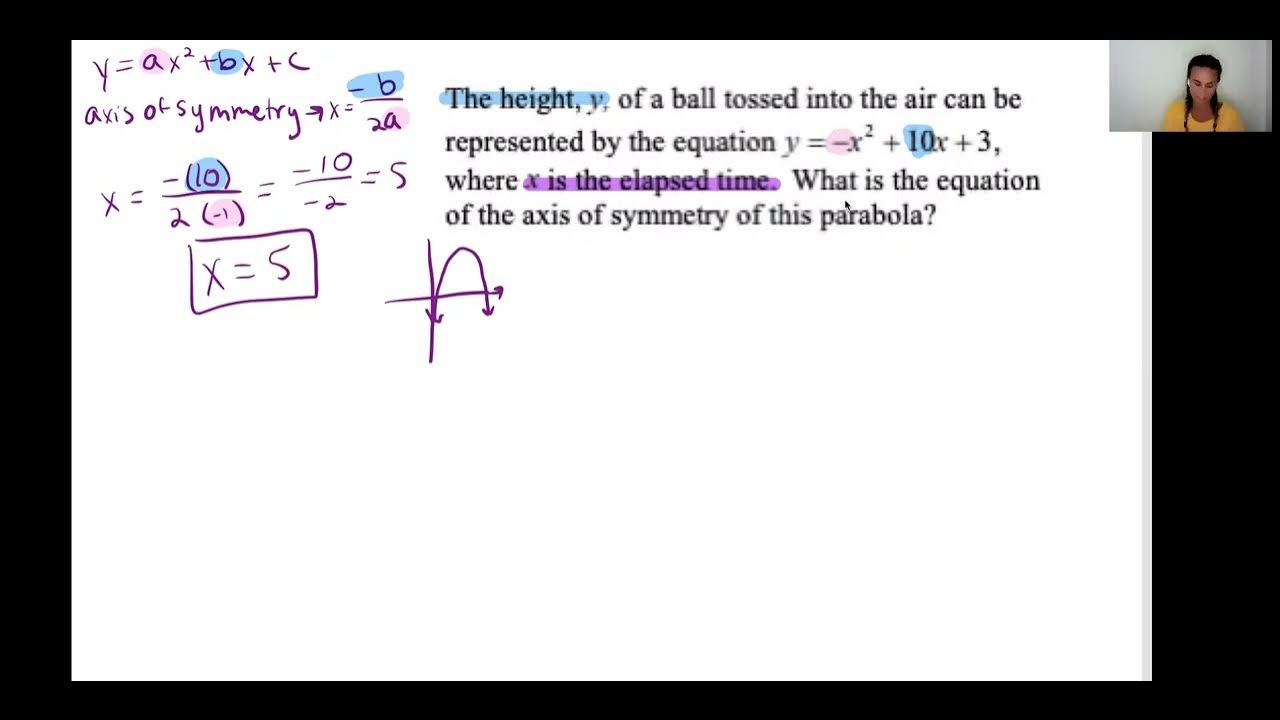 Finding the Axis of Symmetry from an Equation ins Standard Form