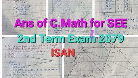 Ans of C.Math for SEE,2nd Term Exam 2079 ,ISAN...by Purmita