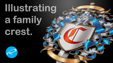 Illustrating a family crest design.