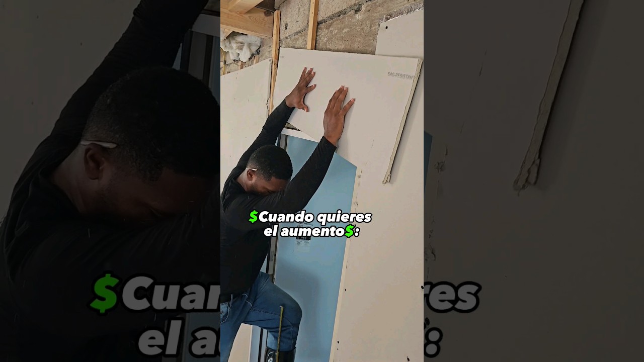 Se me complica poner el Drywall 😩 #construction #constructionjob #trabajo #drywall #drywallfinisher